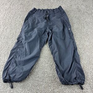 Lululemon Studio Crop Pants Gray Drawstring Casual Athletic Women's Size 6